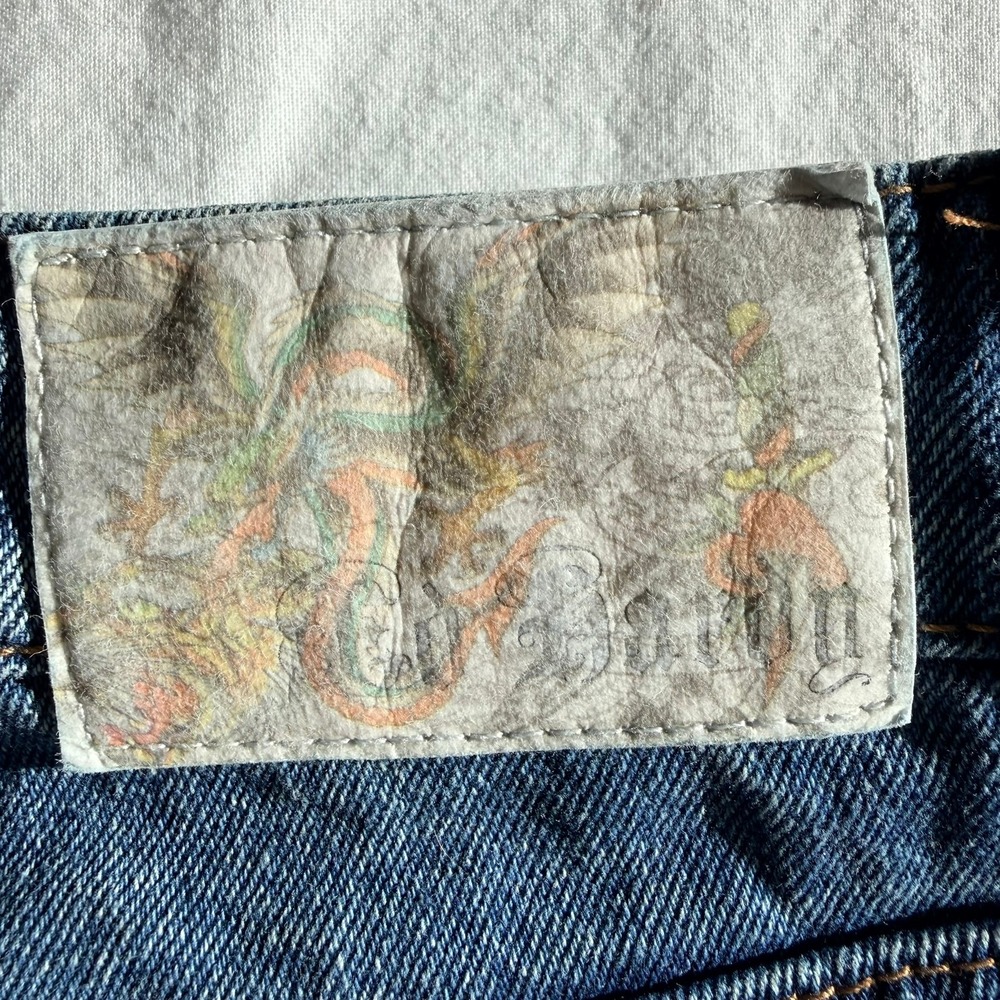 Vintage Ed Hardy Denim Cutoff Shorts Screaming Tiger Graphic Y2K Blue Size M - Picture 12 of 14